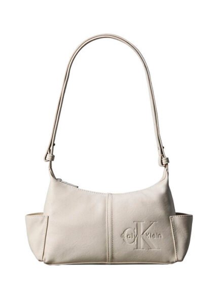 Calvin Klein Ekru Kadın Çapraz Çanta POCKETS MONOLOGO CROSSBODY