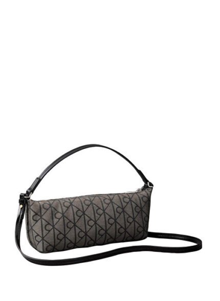 Calvin Klein Siyah Kadın Omuz Çantası EMBLEM AOP JACQUARD CONV BAG