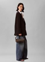 Calvin Klein Siyah Kadın Omuz Çantası EMBLEM AOP JACQUARD CONV BAG - Görsel 3