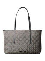 Calvin Klein Siyah Kadın Tote Çanta EMBLEM AOP JACQUARD TOTE W/POUCH