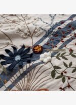 Ecocotton Charla Çift Kişilik Nevresim Takımı %100 Organik Pamuk Kenevir Karışımlı Ekru-Lacivert 200x220 Cm - Görsel 2