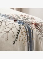 Ecocotton Charla Çift Kişilik Nevresim Takımı %100 Organik Pamuk Kenevir Karışımlı Ekru-Lacivert 200x220 Cm - Görsel 4