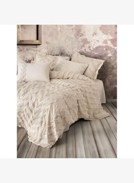 COTTON BOX LIMI YATAK ORTUSU VE NEVRESIM TAKIMI CIFT KISILIK CRIMP BEJ
