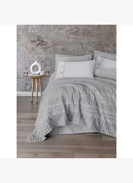 COTTON BOX LIMI YATAK ORTUSU VE NEVRESIM TAKIMI CIFT KISILIK SIVA GRI