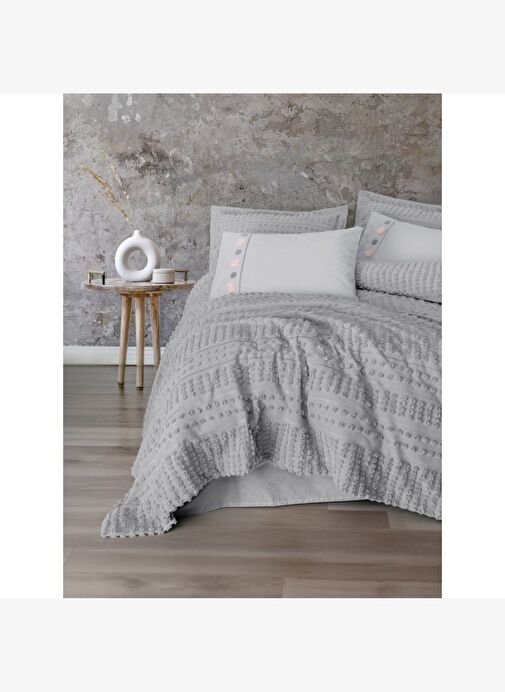 COTTON BOX LIMI YATAK ORTUSU VE NEVRESIM TAKIMI CIFT KISILIK SIVA GRI