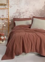 Cotton Box Natura Çift Kişilik Yatak Örtüsü / Pike Takımı Vilo Kiremit