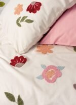Cotton Box Puff Nakışlı Çift Kişilik Nevresim Takımı Blossom Somon - Görsel 2