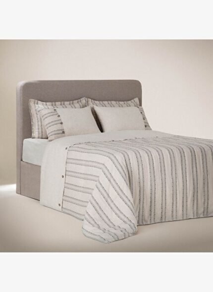 Ecocotton Delfin Çift Kişilik Nevresim Takımı %100 Organik Pamuk Keten Antrasit 200x220 Cm