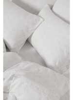 Barine Eyelet Pamuk Çift Kişilik Nevresim Beyaz 200x220 - Görsel 3