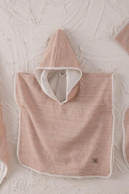 Ecocotton Hasna 4' lü Bebek Panço Seti %100 Organik Pamuk Keten Melanj Terra 2-5 yaş