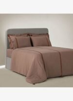 Ecocotton Hazar Çift Kişilik Nevresim Takımı %100 Organik Pamuk Saten Parça Boya Bej 200x220 Cm