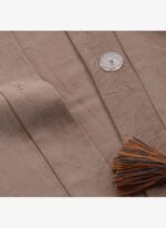 Ecocotton Hazar Çift Kişilik Nevresim Takımı %100 Organik Pamuk Saten Parça Boya Bej 200x220 Cm - Görsel 4