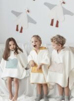 İrya Joy of Colors Organik Pamuk Müslin Detaylı Çocuk Panço Bej - Görsel 3