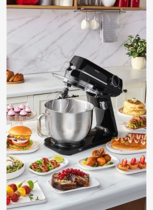 Karaca Multichef Artisan Digital Ekran Döküm Hamur Yoğurma Makinesi Siyah 1800W 7L