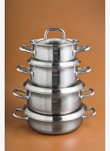Karaca Power Steel 316+ 3Ply Spirit İndüksiyon Tabanlı 8 Parça Çelik Tencere Seti
