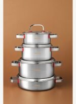 Karaca Powersteel 316+ 3Ply Artemis İndüksiyon Tabanlı 8 Parça Çelik Tencere Seti