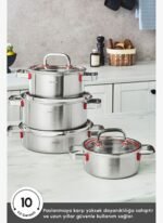 Karaca Powersteel 316+ 3Ply Artemis İndüksiyon Tabanlı 8 Parça Çelik Tencere Seti - Görsel 3