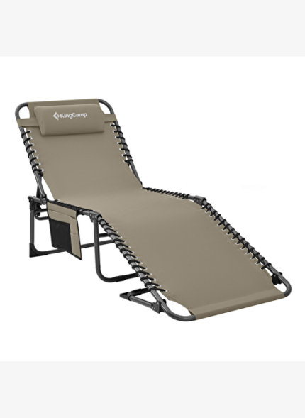 KingCamp Berlin Classic Comfort Lounge 5 Kademeli Katlanır Şezlong Beige