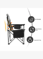 KingCamp Cedar Deluxe Ultra Bel Destekli Kamp Sandalyesi Grey - Görsel 2