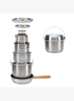 KingCamp Cookware Set I Paslanmaz Çelik Kamp Tencere Seti