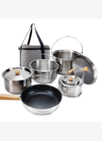 KingCamp Cookware Set I Paslanmaz Çelik Kamp Tencere Seti - Görsel 2