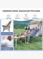 KingCamp Lemon Lux Double Ultra Konforlu Çift Kişilik Kamp Sandalyesi Grey - Görsel 2