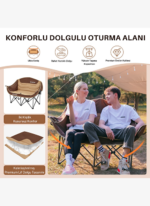 KingCamp Loveseat Double Çift Kişilik Katlanır Kamp Sandalyesi Coffee - Görsel 3