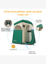 KingCamp Marasusa II Double Çiftli Duş ve Tuvalet Çadırı Green - Görsel 2