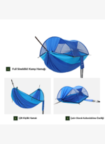 KingCamp Multi-function 3 ü 1 Arada Çift Kişilik Cibinlikli Hamak Blue - Görsel 3