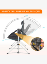 KingCamp Orchid Double Çift Kişilik Salıncaklı Katlanır Kamp Sandalyesi - Görsel 4