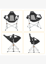 KingCamp Orchid Salıncaklı Katlanır Kamp Sandalyesi Black/Grey - Görsel 3