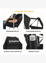 KingCamp Orchid Salıncaklı Katlanır Kamp Sandalyesi Black/Grey - Görsel 4
