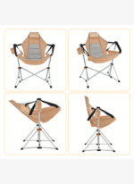 KingCamp Orchid Salıncaklı Katlanır Kamp Sandalyesi Khaki/Grey - Görsel 3