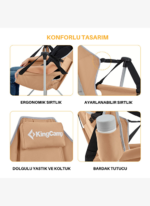 KingCamp Orchid Salıncaklı Katlanır Kamp Sandalyesi Khaki/Grey - Görsel 4