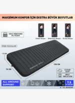 KingCamp Premium Single Şişme Mat R-Değeri 7.5 - Görsel 4