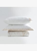 Ecocotton Leda Çift Kişilik Nevresim Takımı %100 Organik Pamuk Keten Nakışlı Krem 200x220 Cm - Görsel 3