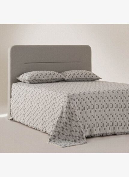 Ecocotton Merisa Çift Kişilik Pike Takımı %100 Organik Pamuk Müslin Dokuma Gri 240x260 Cm