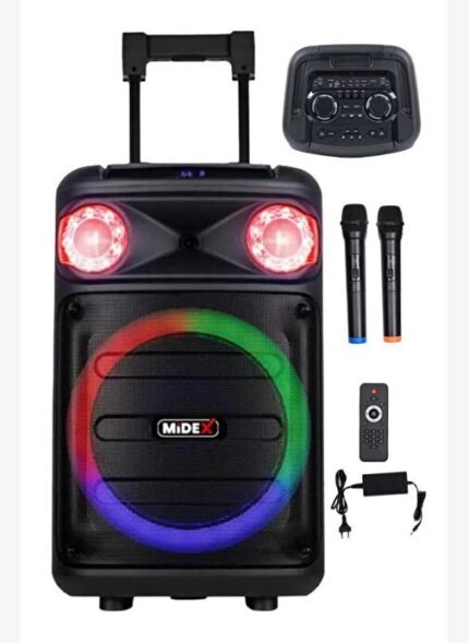 Midex MXR-1300 Mikrofonlu Şarjlı Portatif Taşınabilir Ses Sistemi Hoparlör (Akülü 15 İnç 1300 WATT)