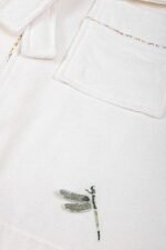 Ecocotton Nina Kız Çocuk Bornoz %100 Organik Pamuk Nakışlı Krem-Sarı - Görsel 3