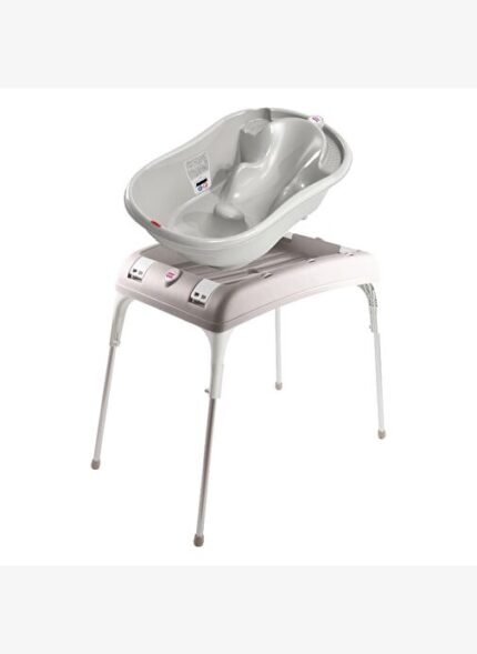 OKBaby Bebek Banyo Seti Onda Dijital Termometreli Çift Yönlü Bebek Küveti A. Gri & Bebek Küvet Taşıyıcı