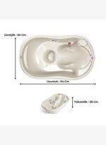 OKBaby Bebek Banyo Seti Onda Dijital Termometreli Çift Yönlü Bebek Küveti & Splash Bebek Duşu K. Beyaz - Görsel 2