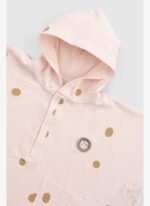 Little Gusto Organik Pamuk Müslin Plaj Panço Havlu Pembe - Görsel 3