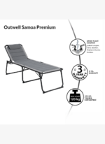 Outwell Samoa Premium Ultra Konforlu 5 Pozisyonlu Katlanır Şezlong Grey - Görsel 4