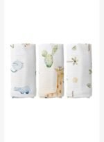 Casadora Baby Safari %100 Organik Pamuk Müslin 3'lü Örtü Seti 70 x 70 cm