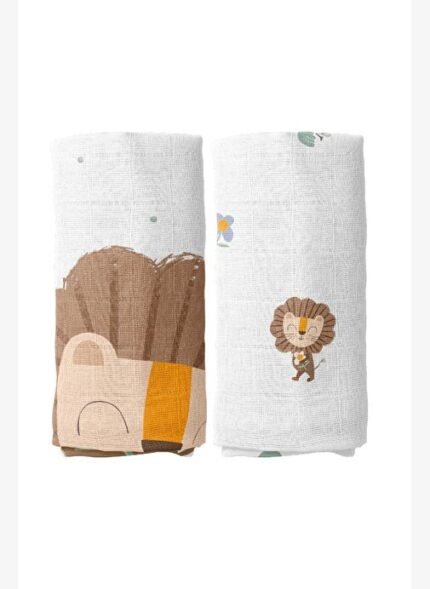 Casadora Baby Simba %100 Organik Pamuk Müslin 2'li Örtü Seti 90 x 90 cm