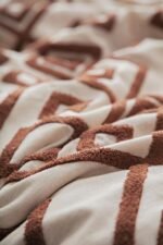 Ecocotton Talya Battal Boy Nevresim Takımı %100 Pamuk Keten Panç Nakışlı Terra-Bej 240x220 Cm - Görsel 3