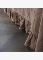 Ecocotton Tanya Çift Kişilik Pike Yatak Örtüsü Takımı %100 Pamuk Dokuma Pudra 260X240 Cm - Görsel 3