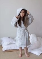 İrya Tiny Koala Organik Pamuk Nakışlı Çocuk Bornoz Gri