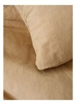 Barine Washed Linen Keten Çift Kişilik Nevresim Kum Beji 200x220 - Görsel 3