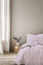 Barine Washed Linen Keten Çift Kişilik Nevresim Lila 200x220